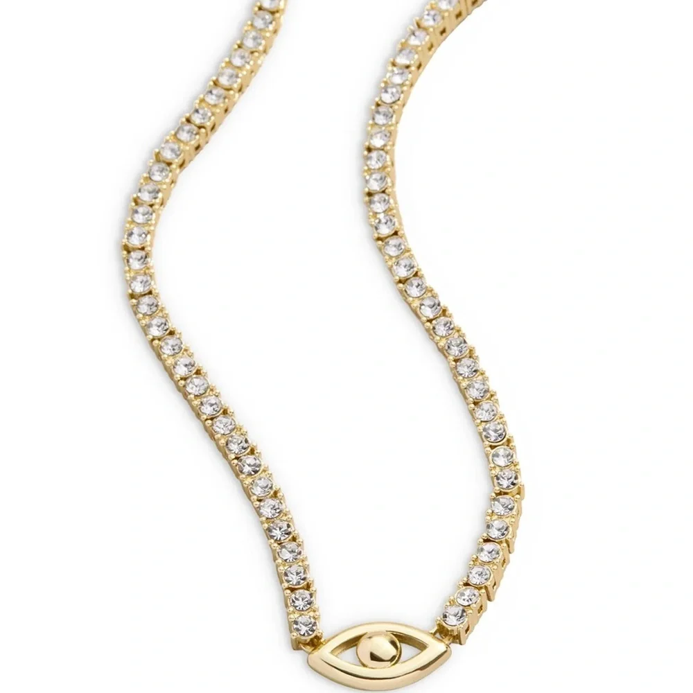 BAUBLEBAR NWT CRYSTAL EVIL EYE TENNIS NECKLACE